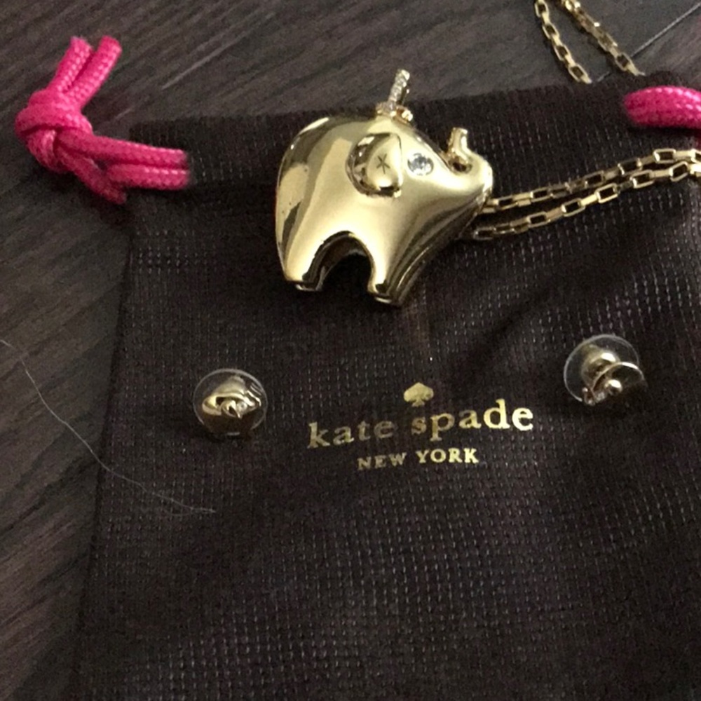 Kate Spade Lucky Elephant Necklace and Earring set